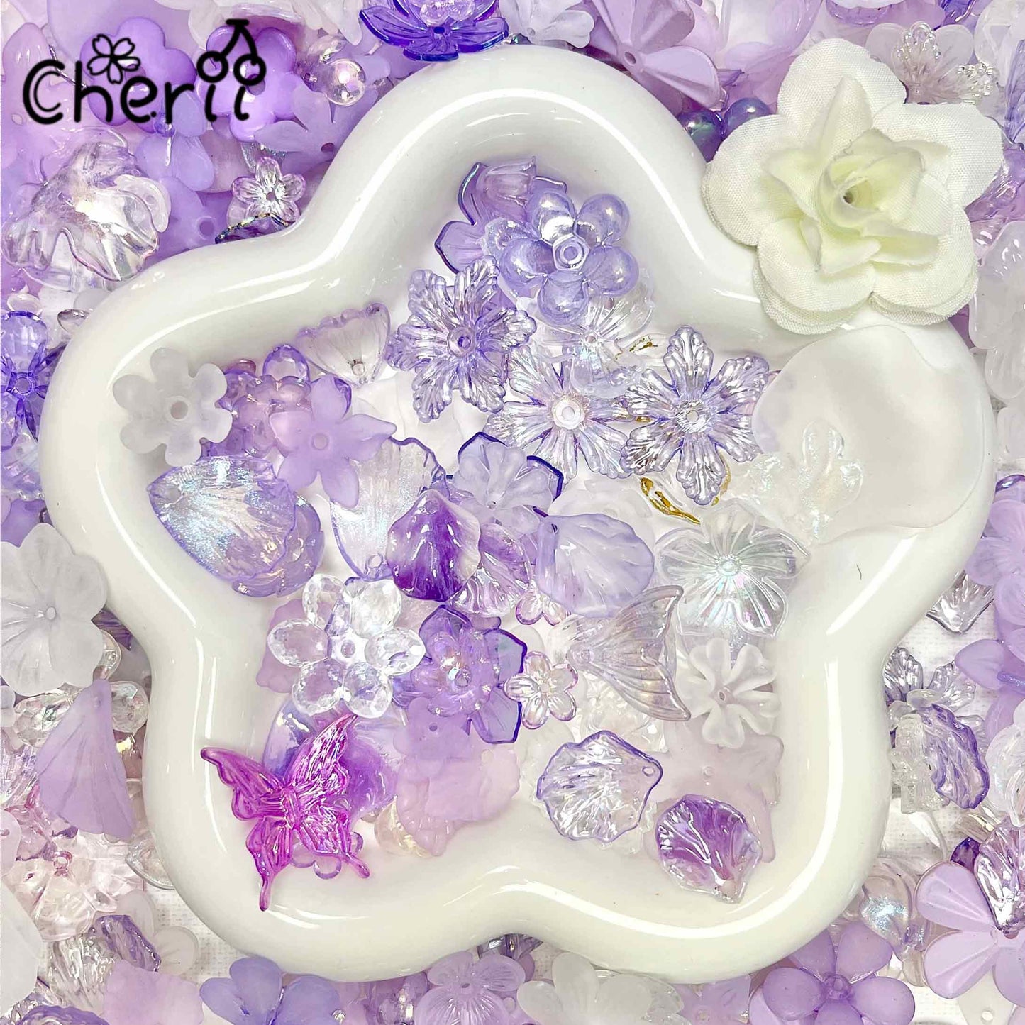 ♥【3.3更新】♥A0922 花の祈りを結ぶ 花 DIY用パーツ 6色