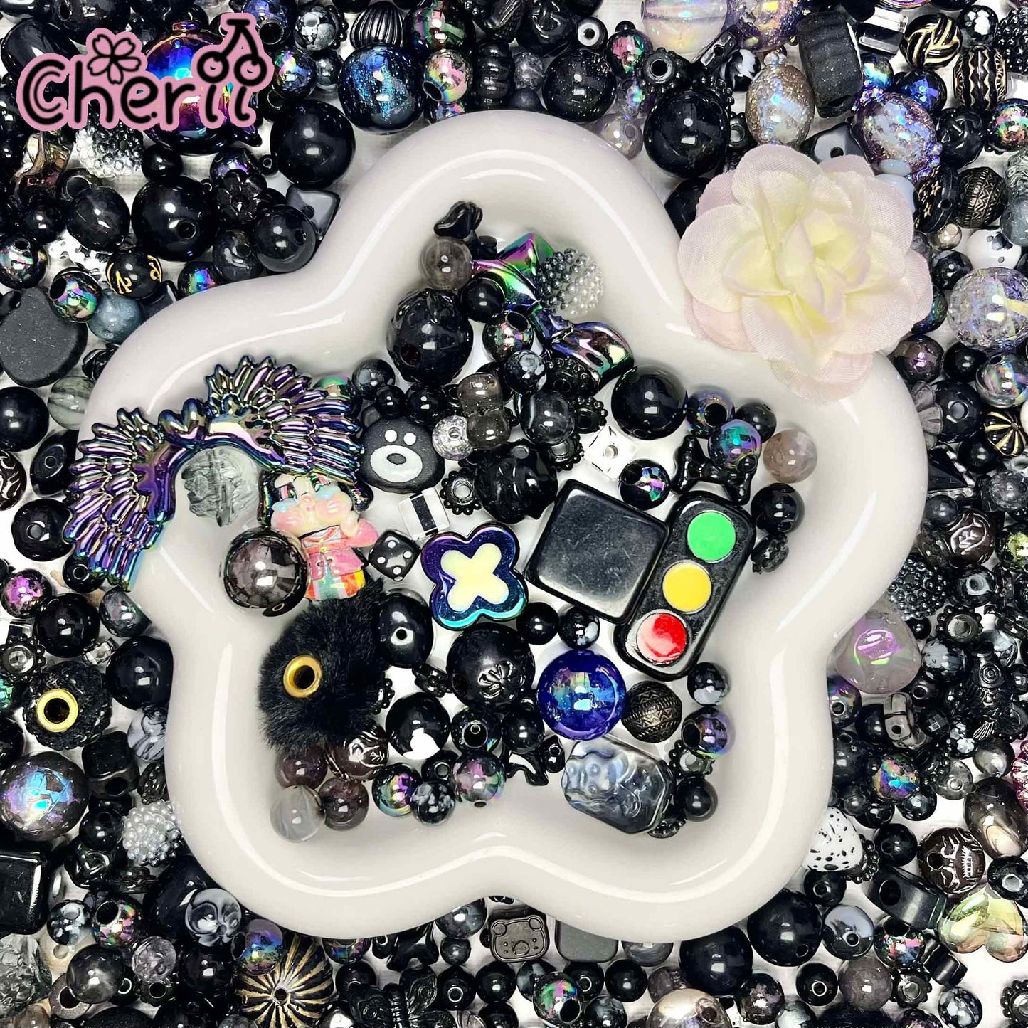 ♥【お得アイテム3.5新作】♥A0963 息を潜めた中心 ストラップ用アクリルビーズミックス/100ml