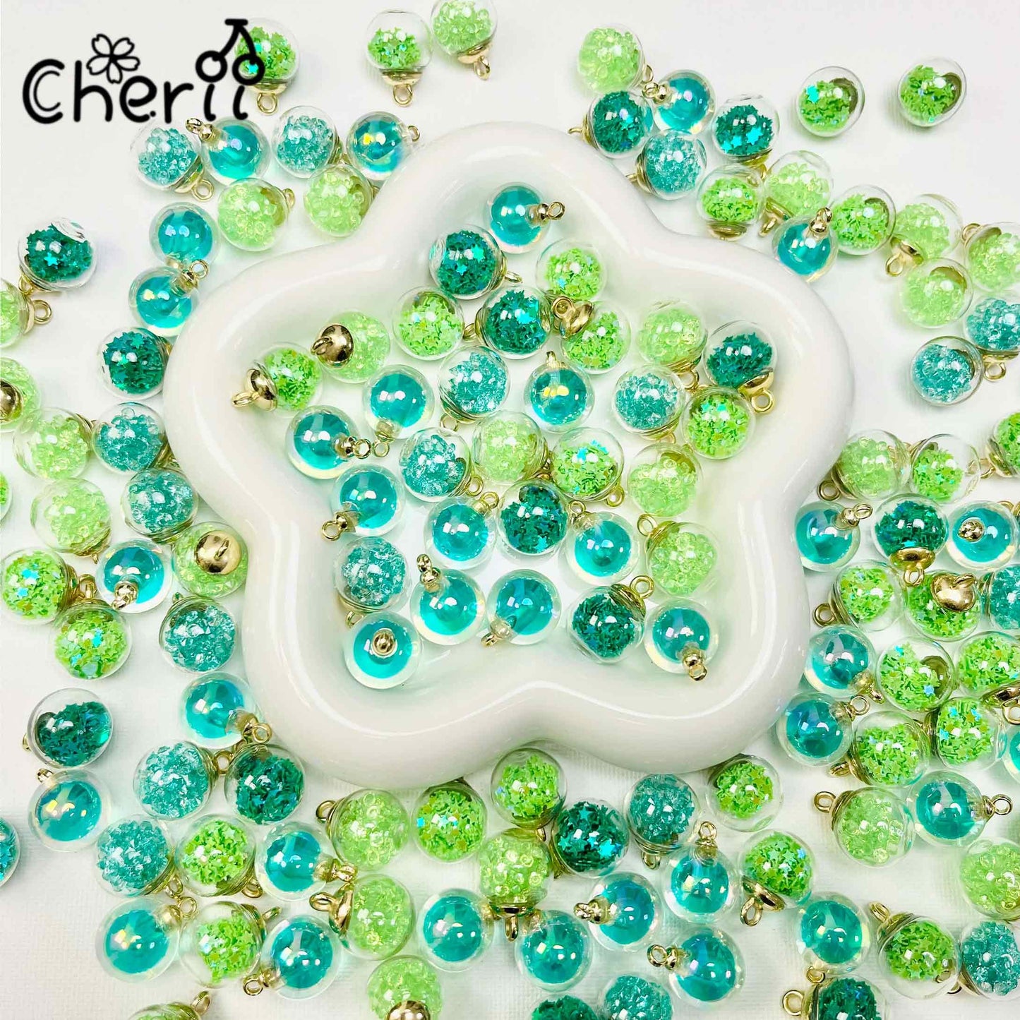 ♥【4.29新作】♥ A0174 木漏れ日の庭 アクリルビーズ ミックス 16mm