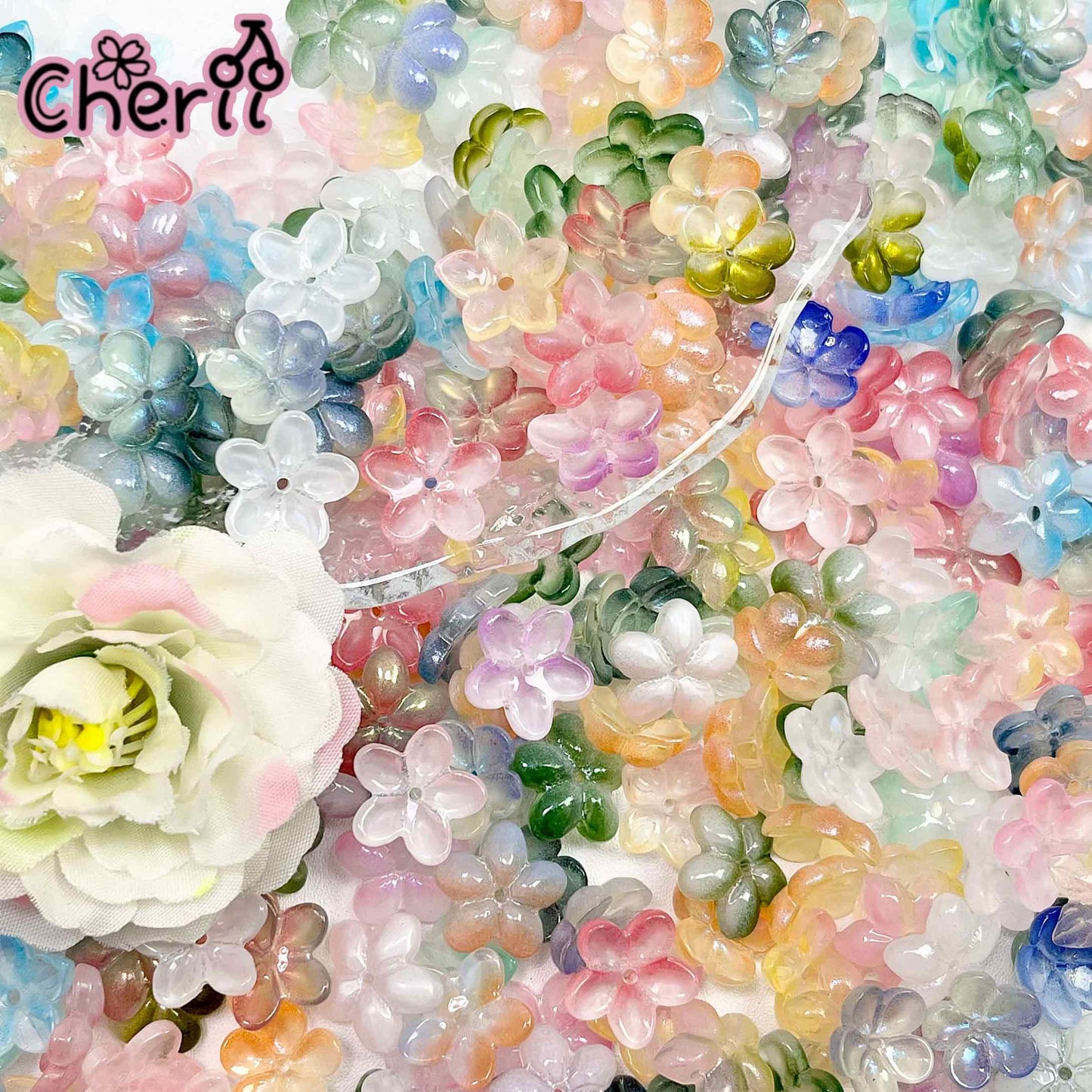♥【4.8新作】♥A1060 春灯に咲く五つ花 ガラス花