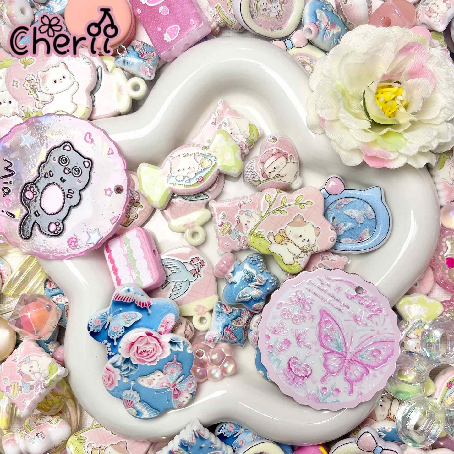 ♥【5.27新作】♥A1198 春風とかくれんぼ ストラップ用アクリルビーズミックス