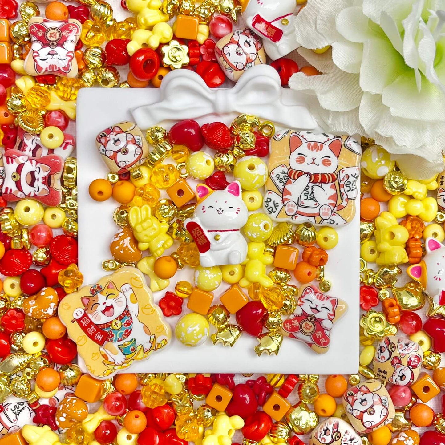 ♥【ラストラッキー8.26新作】♥A0411 ラッキーニャンドリーム アクリルビーズ
