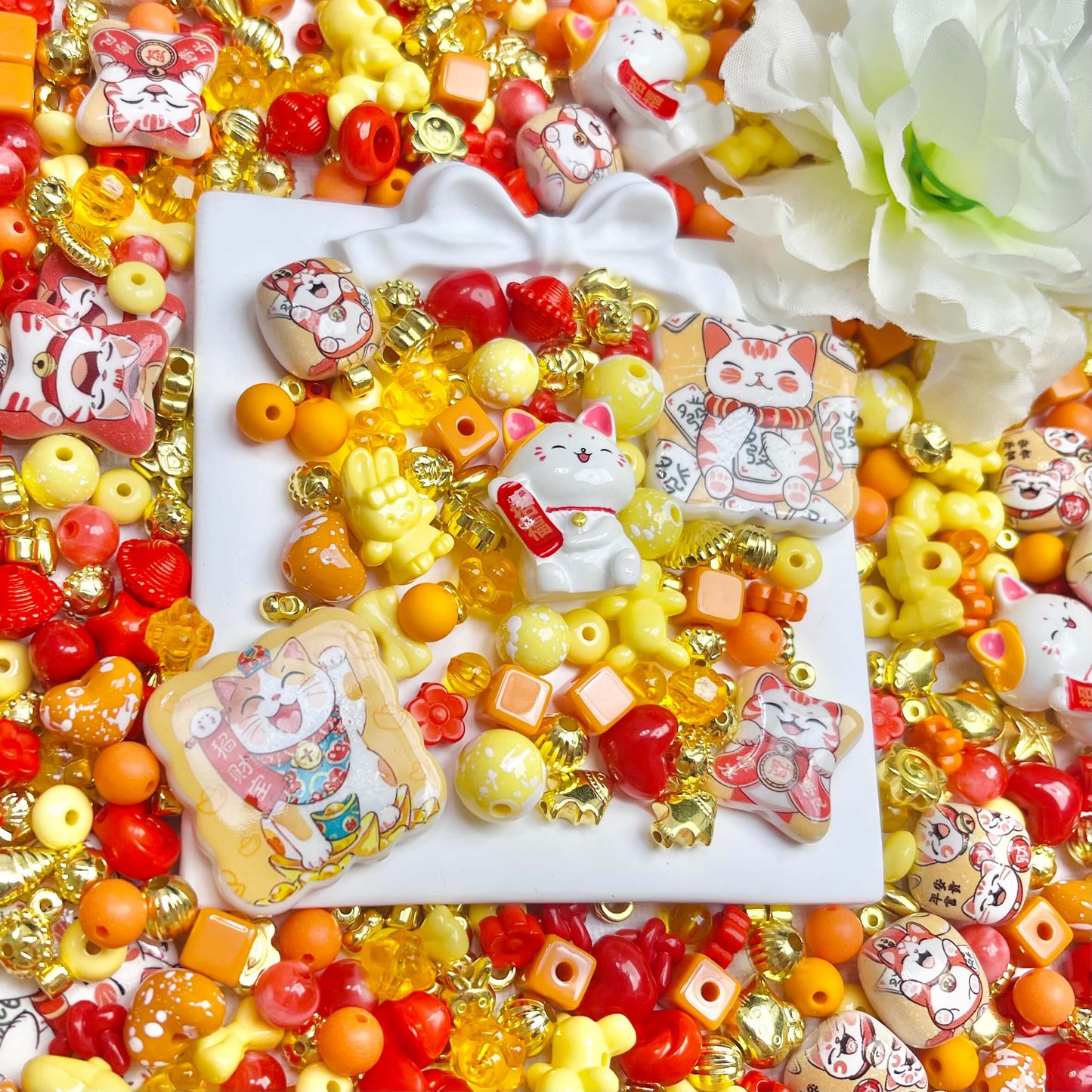 ♥【ラストラッキー8.26新作】♥A0411 ラッキーニャンドリーム アクリルビーズ