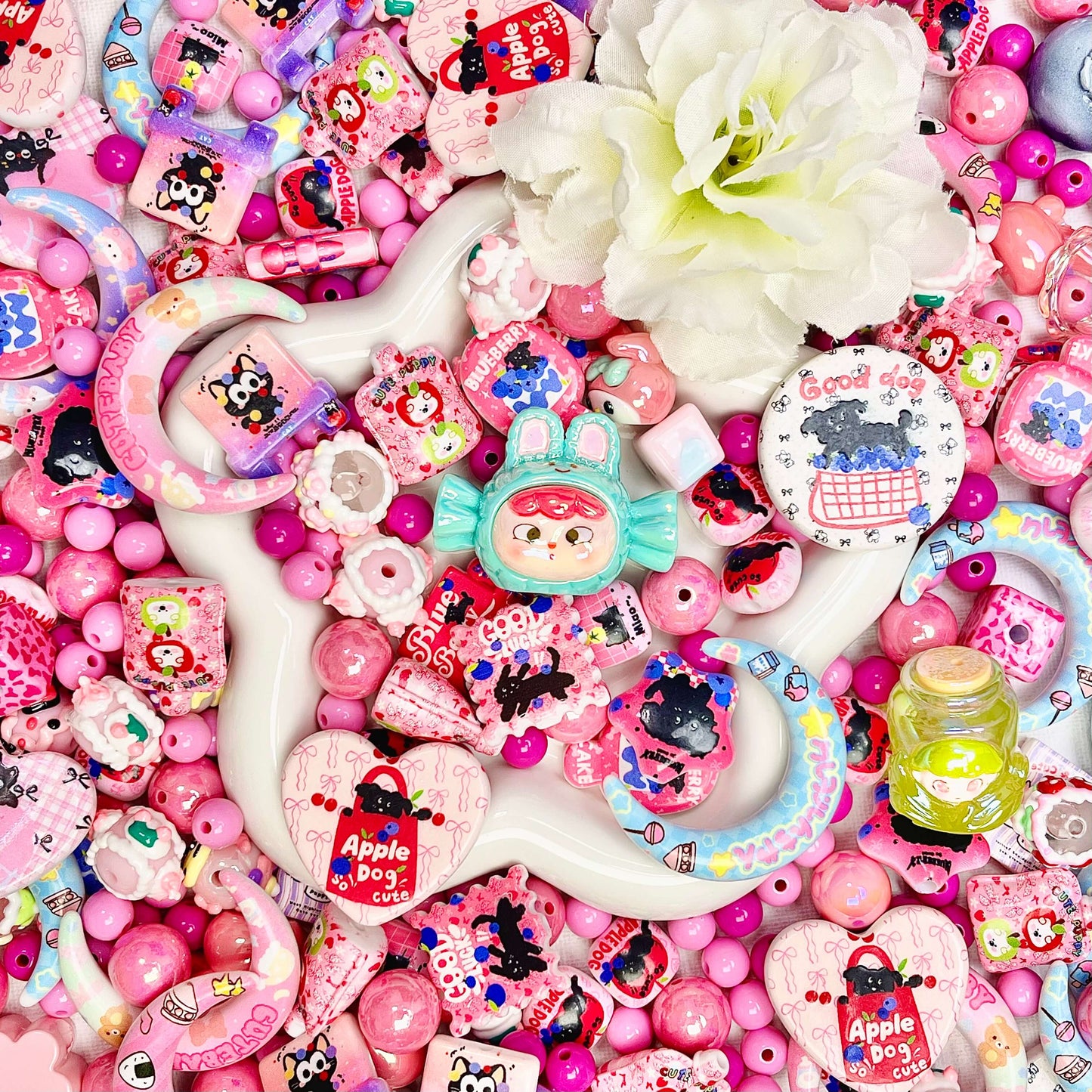 ♥【10.10新作】♥A0518 ローズピンクワールド アクリルビーズ