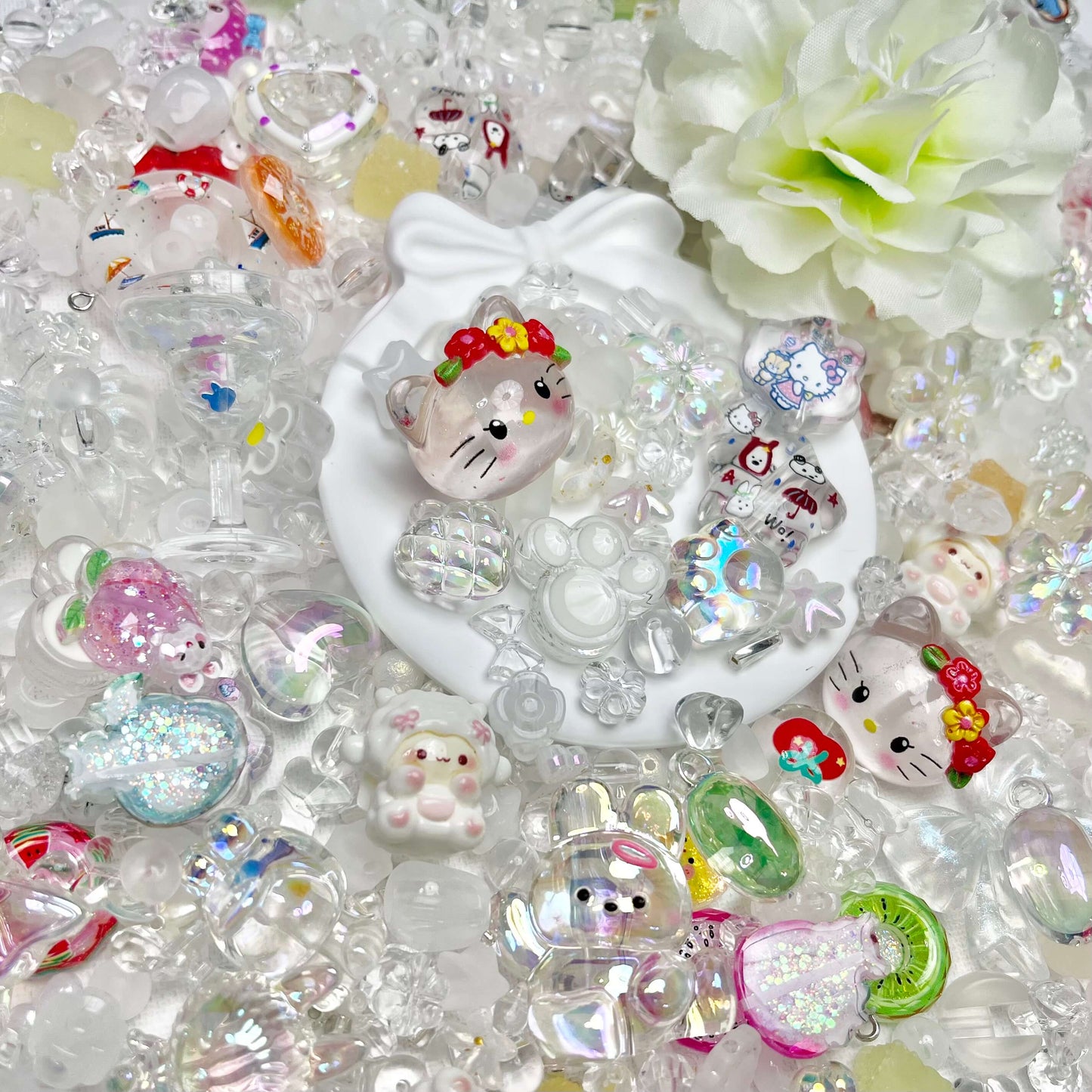 ♥【ラストラッキー8.19新作】♥A0399 トロピカルパラダイス 夜光 アクリルビーズ