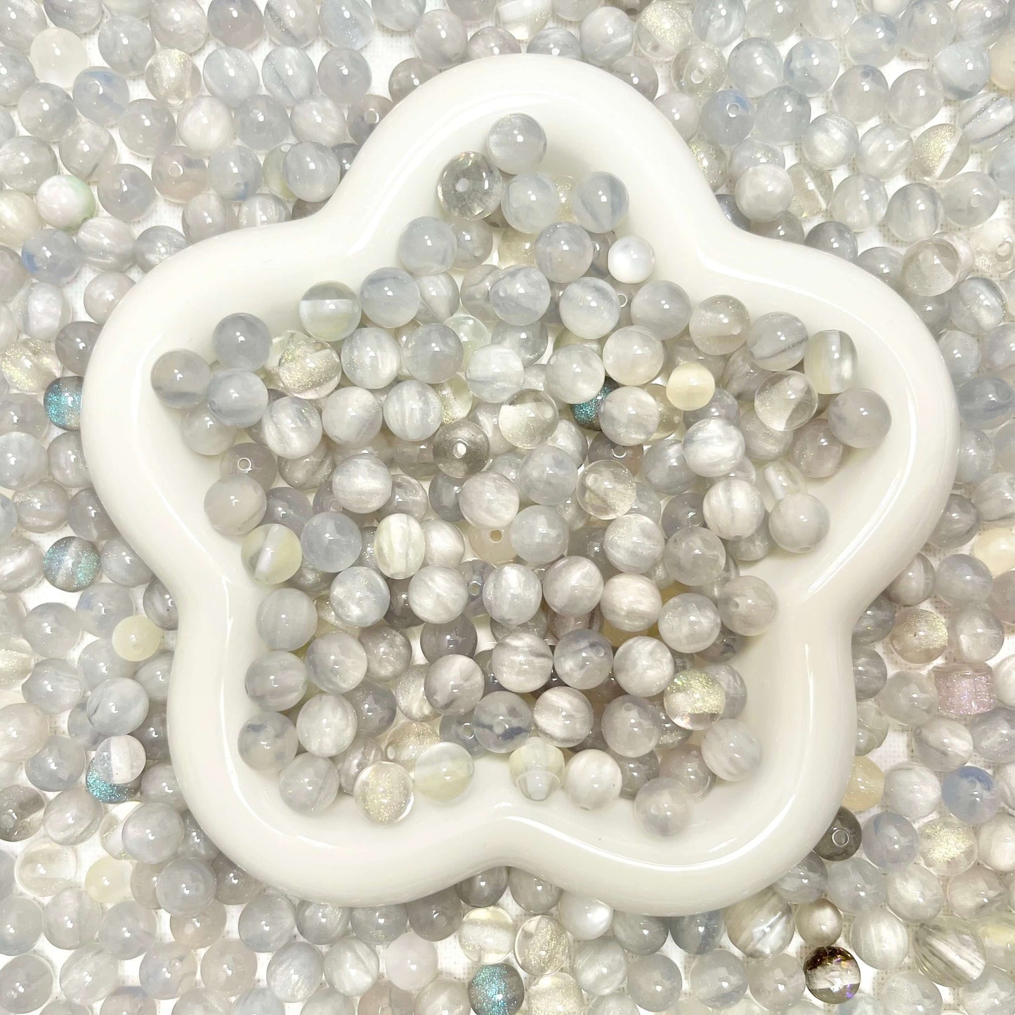 ♥【6.06新作】♥A1223 月蝕の雫🌙✨ UV変色・レジンビーズ 10mm