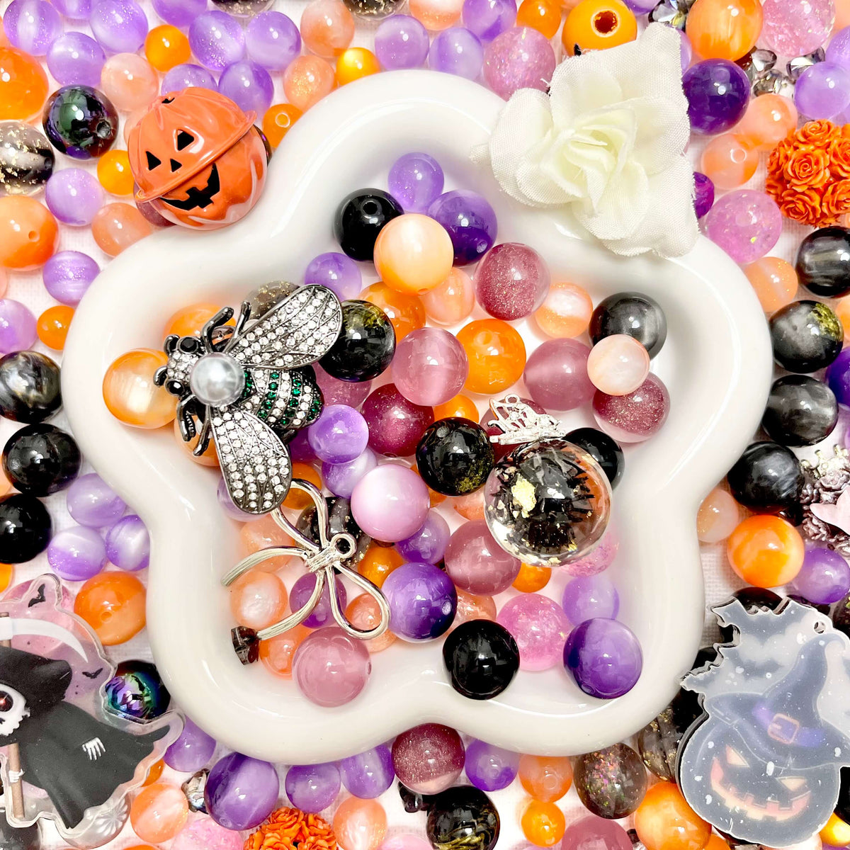 ♥【9.25新作10%OFF】♥A1338 魔女のいたずら宝箱 ストラップ用樹脂ビーズミックス