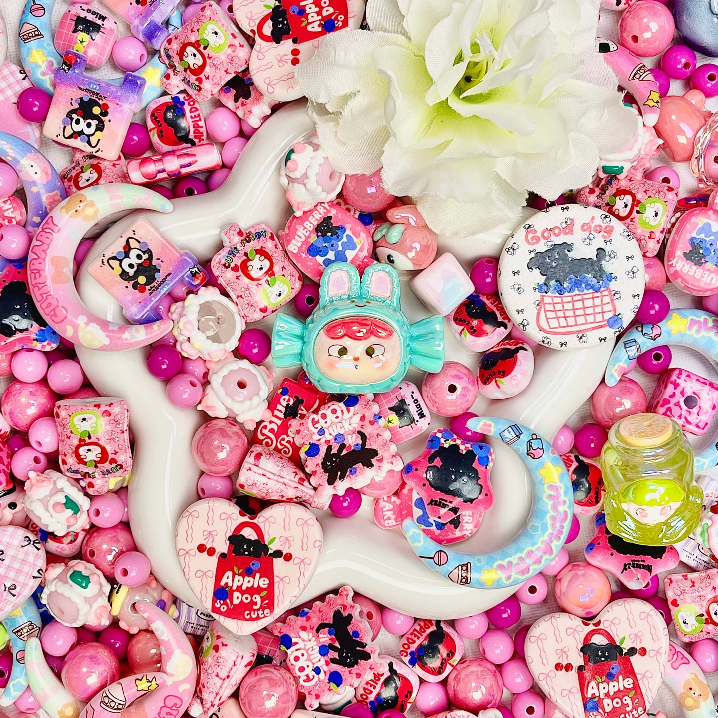 ♥【10.10新作】♥A0518 ローズピンクワールド アクリルビーズ