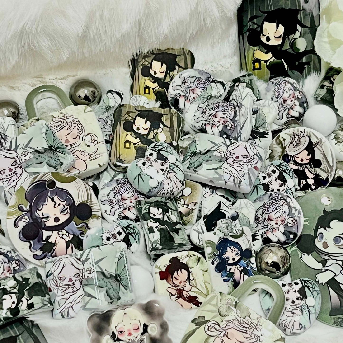 ♥【10.7新作】♥T018福袋 グリーンノート アクリルビーズ