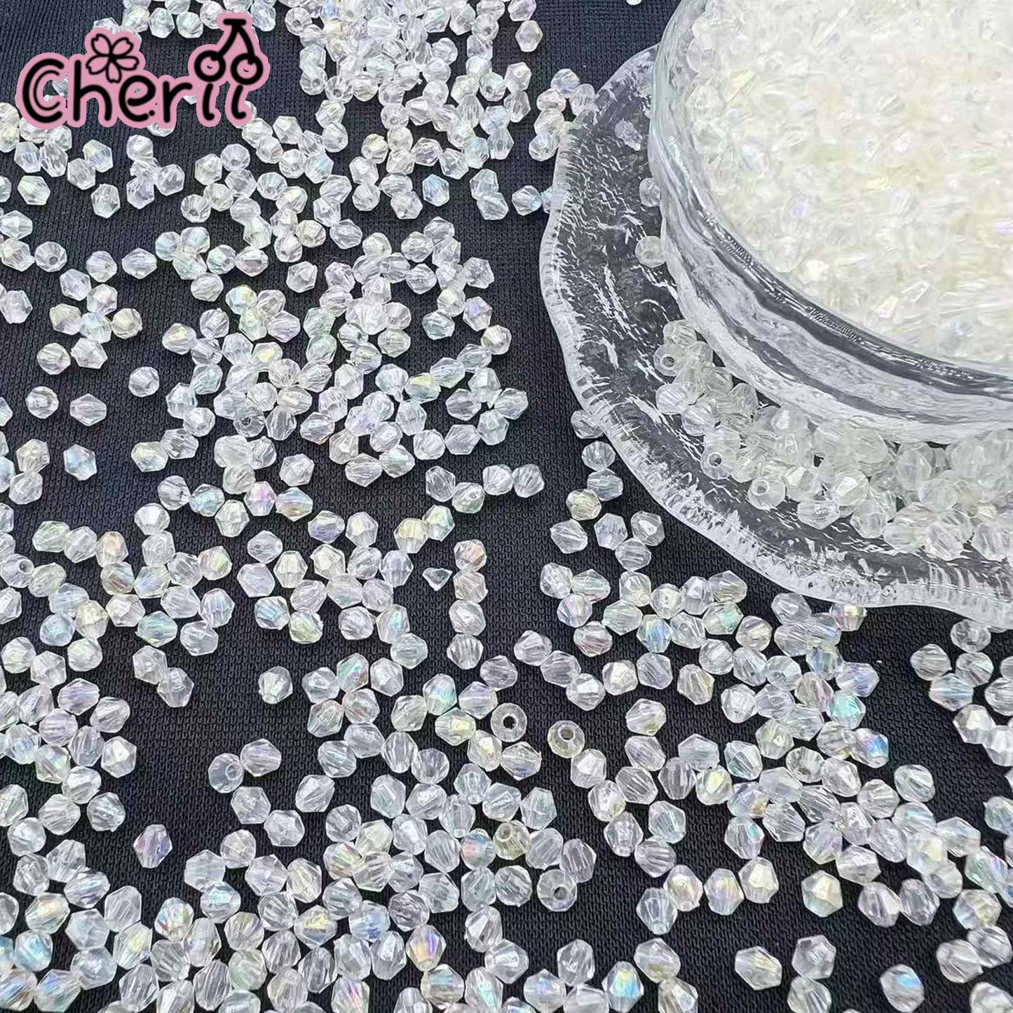 ♥【2.25更新】♥A0905 カットガラスの詩 アクリルビーズ 4mm 6色