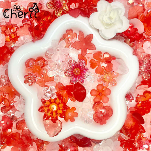 ♥【2.5新作】♥A0897 紅層の花影 花 DIYパーツ用