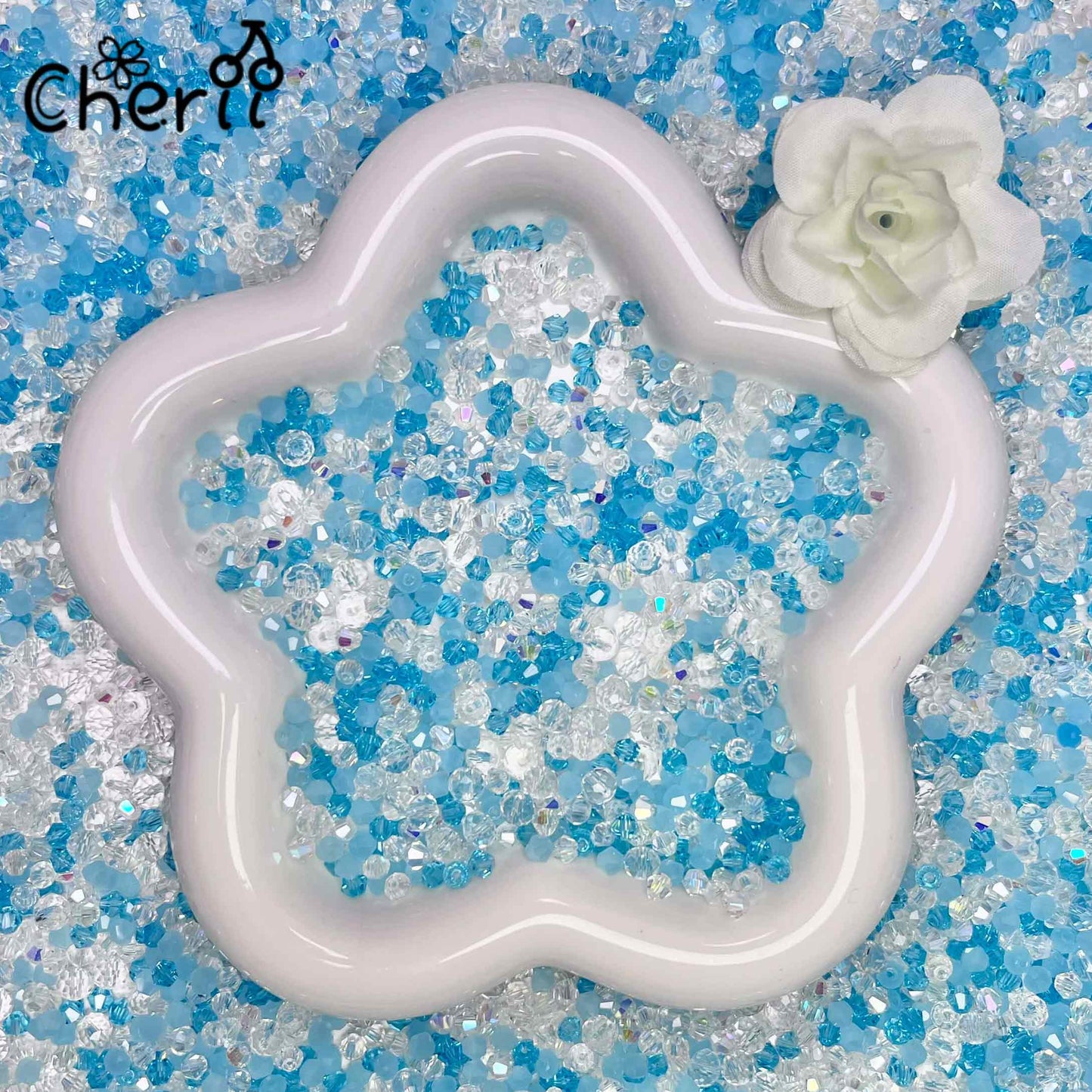 ♥【2.5新作】♥A0895 水彩の息 ガラスビーズ 4mmx6mm 7種類ミックス