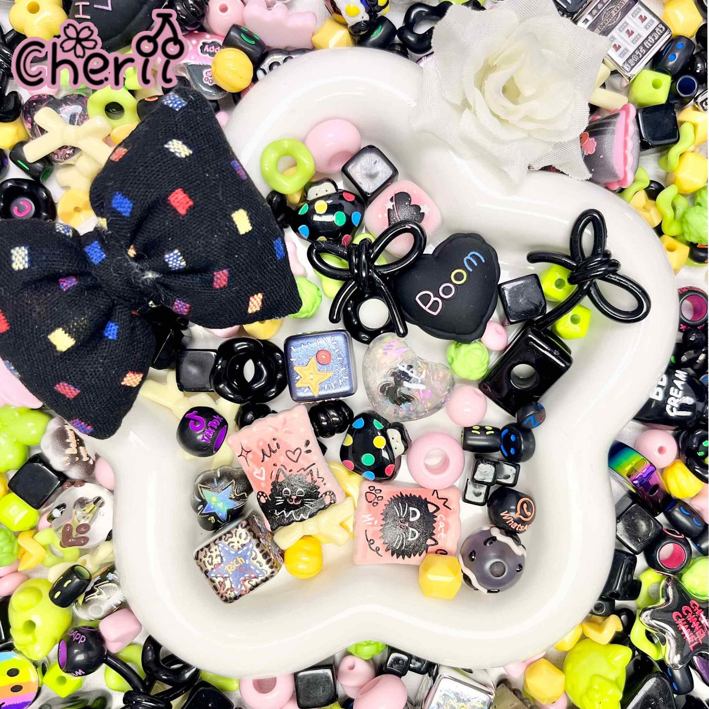 ♥【1.21新作】♥A0849  コラージュガーデン ストラップ用アクリルビーズミックス