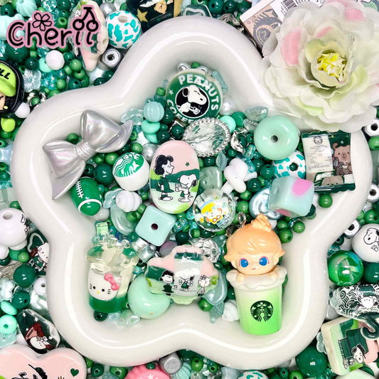 ♥【お得アイテム2.27新作】♥A0940 カップ越しの風景 ストラップ用アクリルビーズミックス