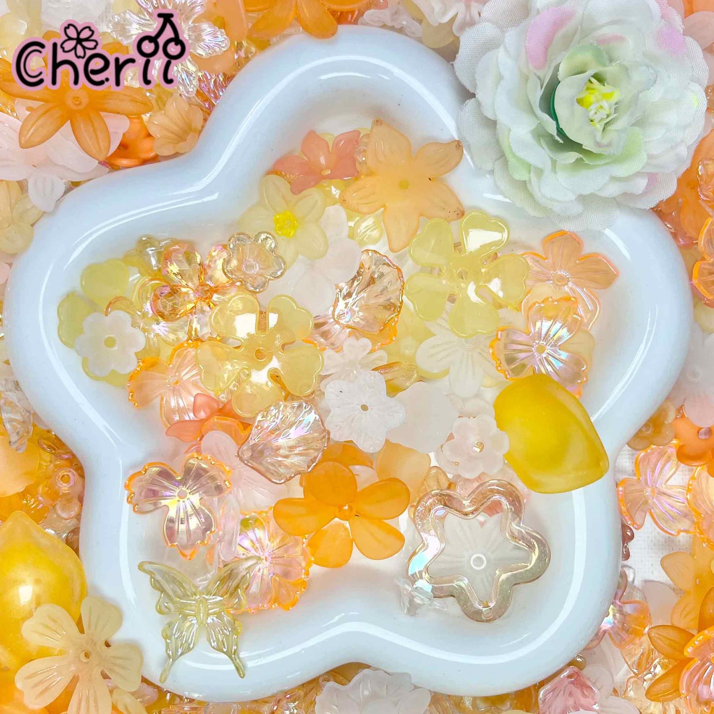♥【3.3更新】♥A0922 花の祈りを結ぶ 花 DIY用パーツ 6色