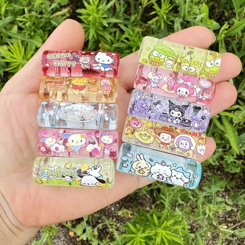♥【7.24新作】♥A1291 ころんと4つ穴円柱ビーズ DIYパーツ 第二弾