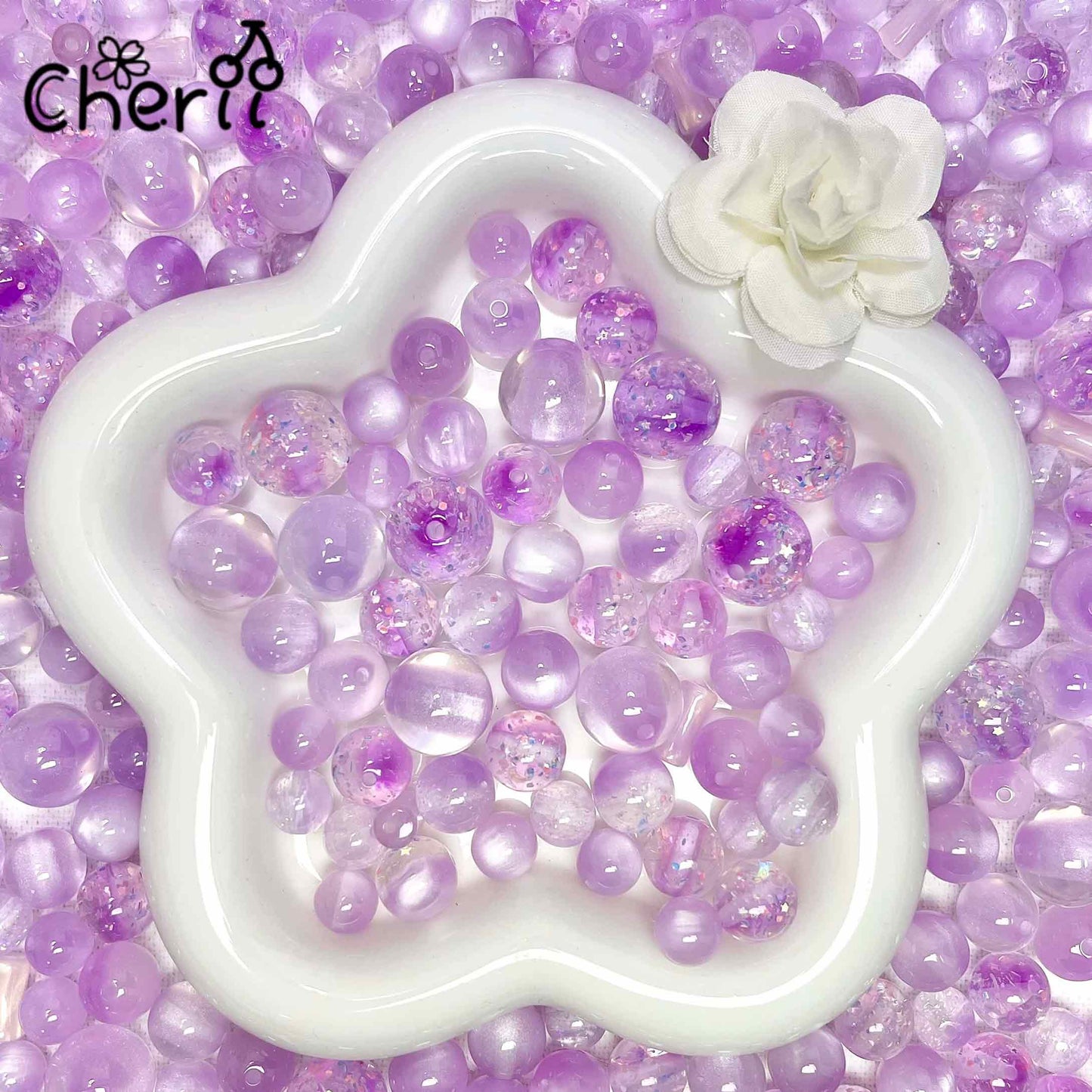 ♥【4.24更新】♥A1028 色の中に溶けた紫 夜光 約7.8mm~15.8mm