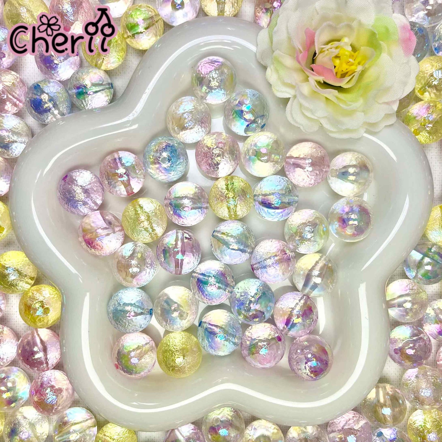 ♥【4.25新作】♥A1118 砂糖の城で眠るの記憶 アクリルビーズ5色ミックス 約16mm
