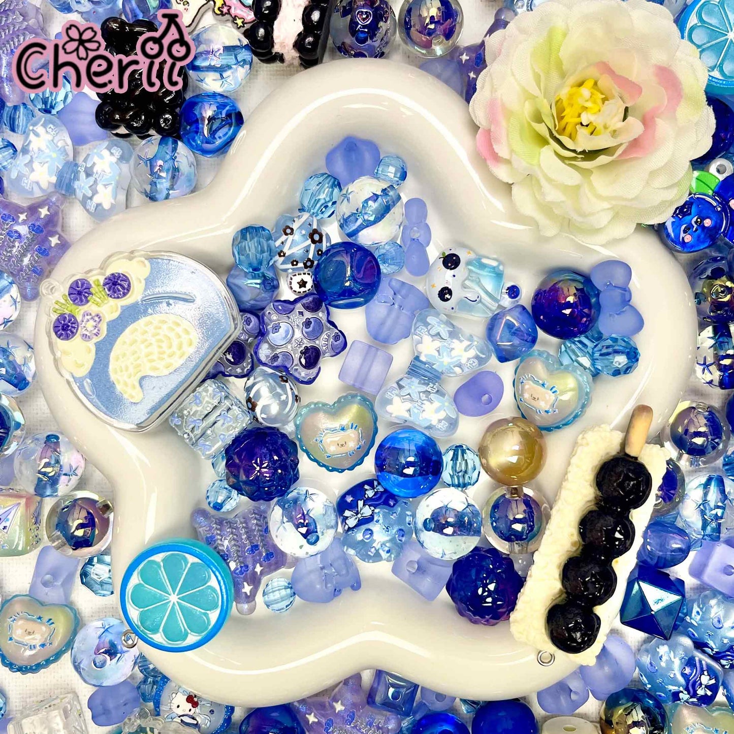 ♥【5.7新作】♥A1141 深海ベリーの秘密喫茶 夜光 ストラップ用アクリルビーズミックス