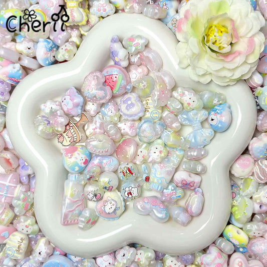♥【お得アイテム5.21新作】♥A1185 シフォン色の風船通り 夜光 キーホルダー用ミックス