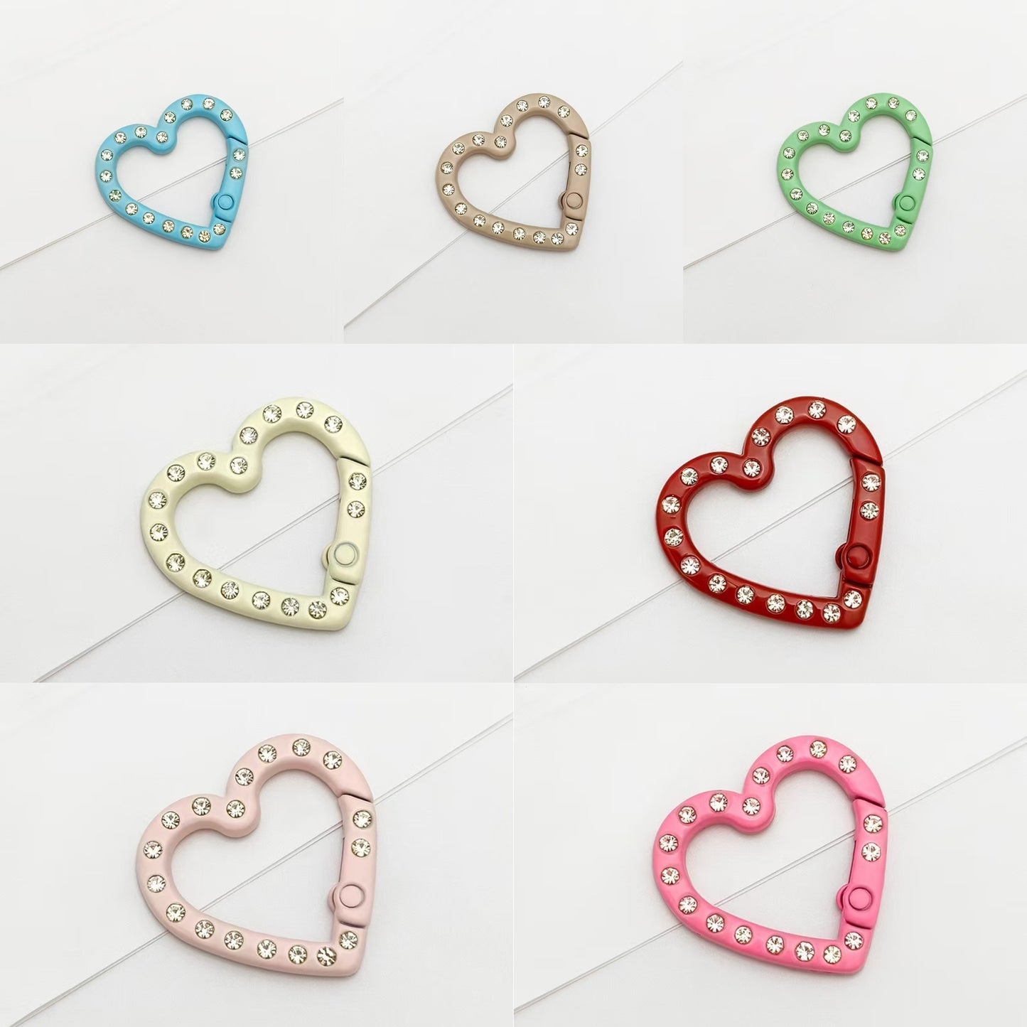 ♥【5.27更新】♥A1137 カラフルラインストーン付きキーホルダー DIYパーツ用 2種類