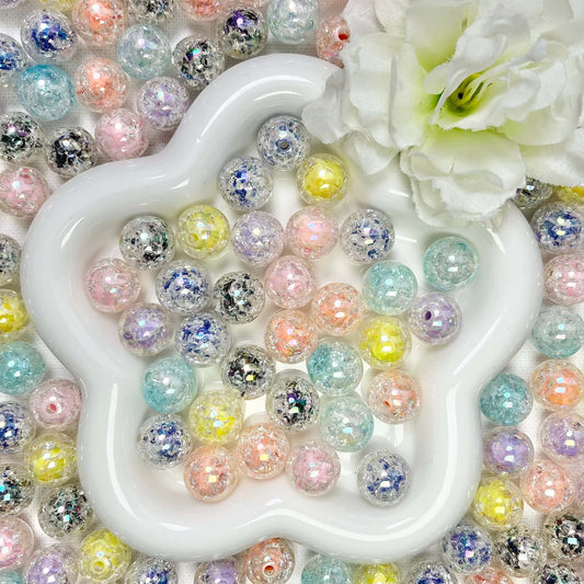 ♥【12.13更新】♥A0704 シャインフラクチャ アクリルビーズ 7色ミックス