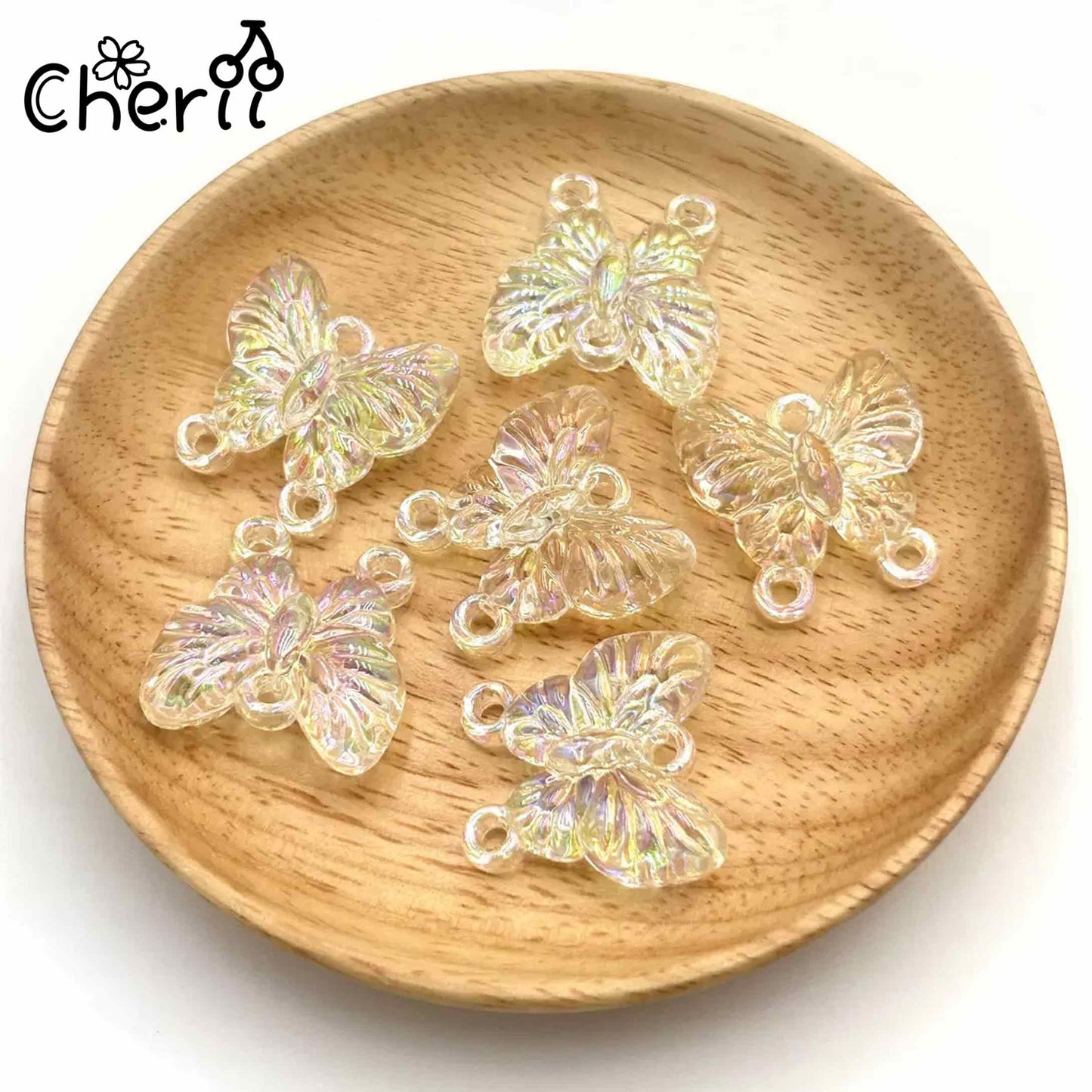 ♥【4.13更新】♥ A0204 雲☁️と蝶々 アクリルカンツキパーツ