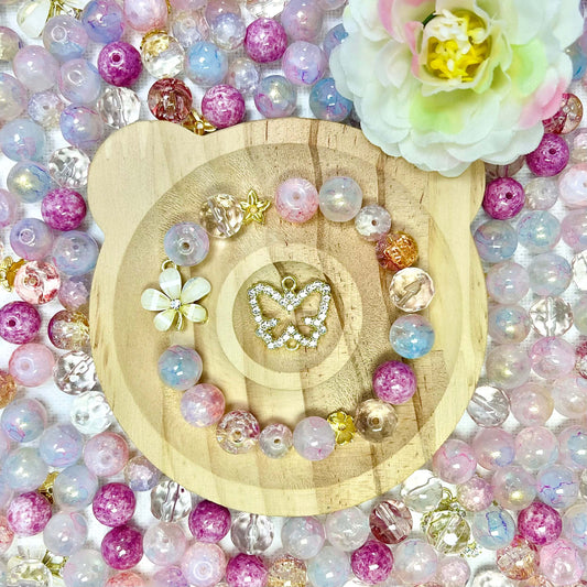 ♥【4.28新作】♥A1128 季節の隙間にこぼれた花の記憶 ブレスレット用ミックス高級ガラスビーズ9種類くらいパーツ5種類
