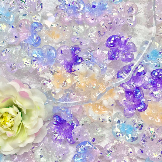 ♥【4.24新作】♥A1113 ほどけないまま咲いた花  夜光 樹脂ハードフラワー DIYパーツ用 約25mm