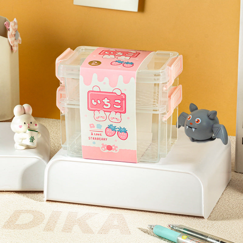 ♥【5.8新作】♥A1149 二段収納ケース DIYパーツ用 4色
