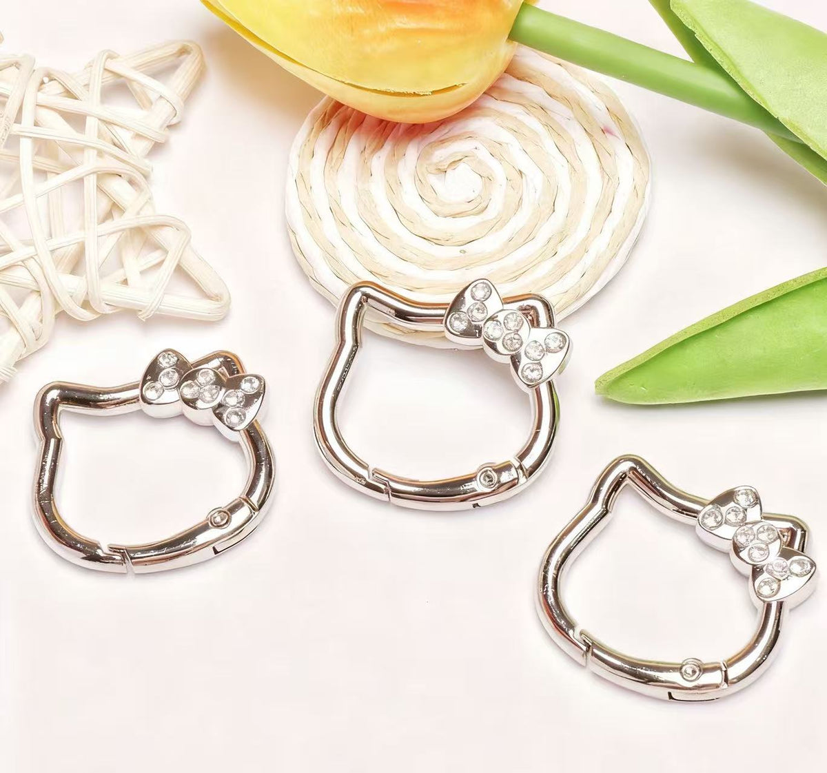 ♥【10.27再入荷】♥A1351 白猫 カラビナ DIYパーツ用