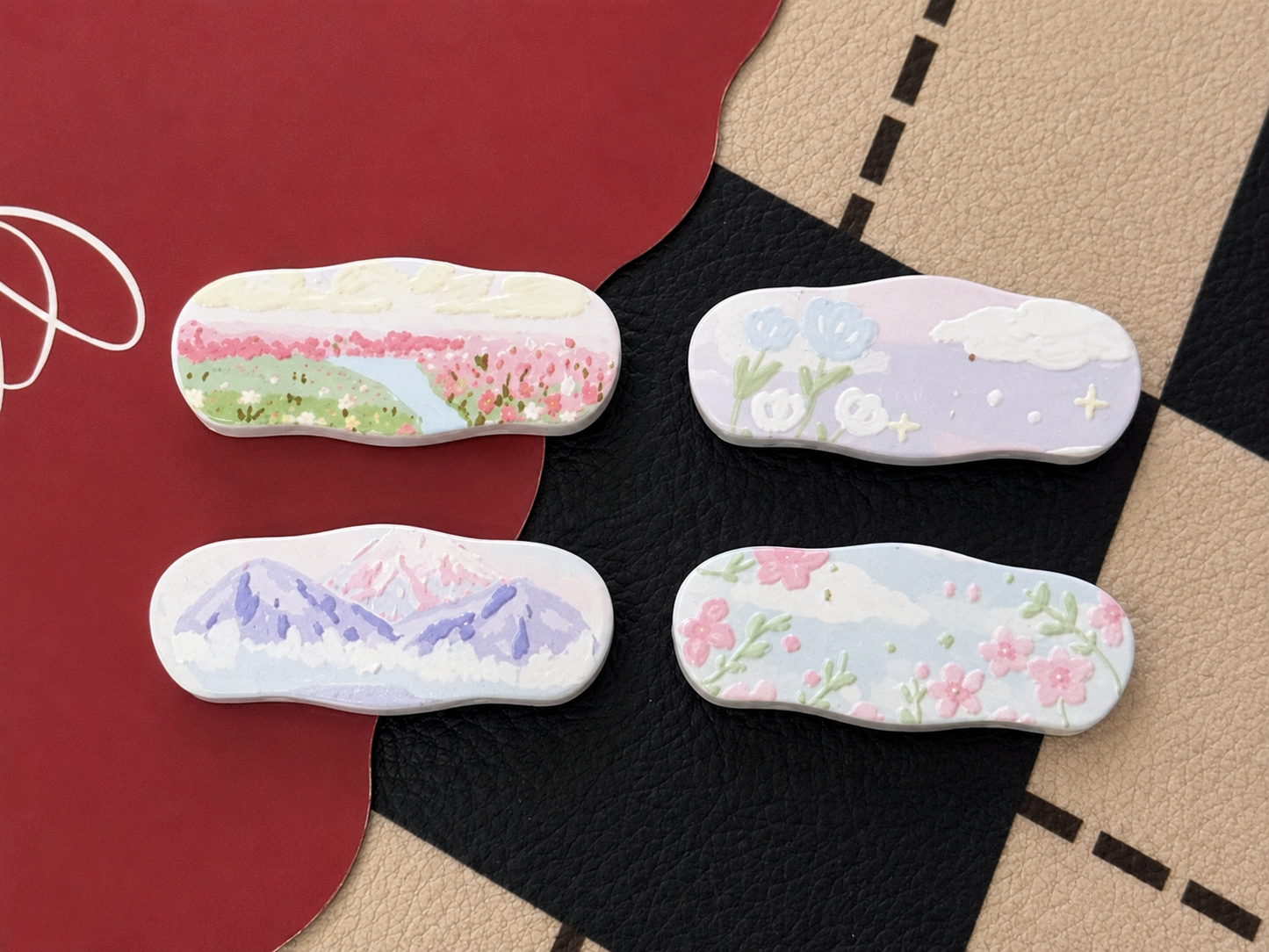 ♥【7.24新作】♥A1291 ころんと4つ穴円柱ビーズ DIYパーツ 第二弾