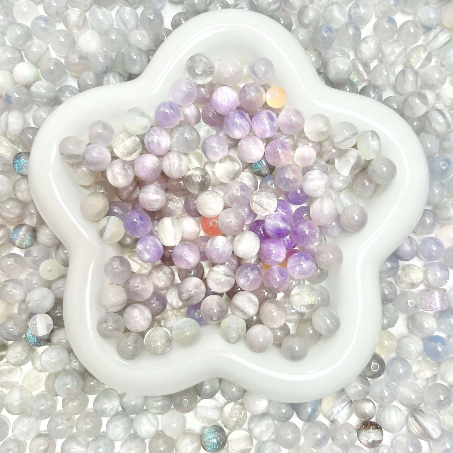 ♥【6.06新作】♥A1223 月蝕の雫🌙✨ UV変色・レジンビーズ 10mm