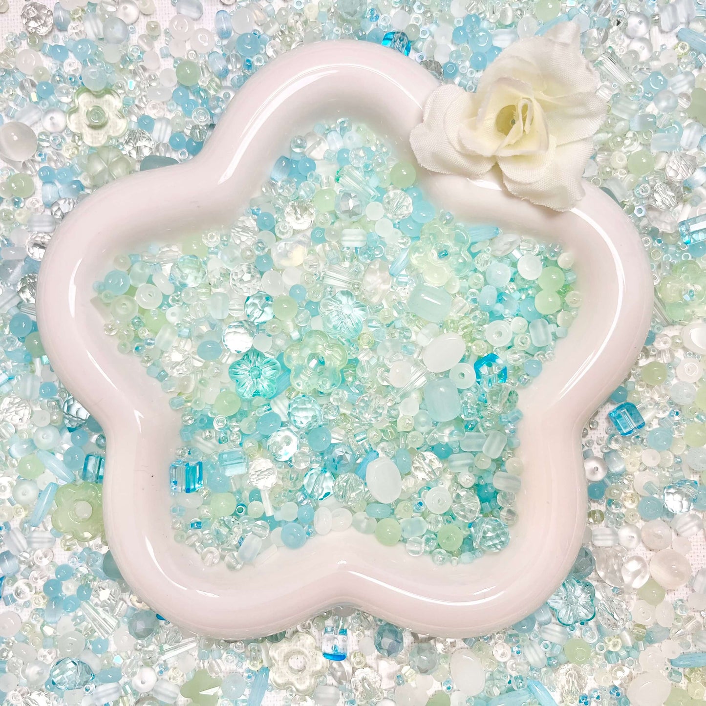 ♥【6.18新作】♥A1243 ガラス越しの夏 高品質ガラスチビビーズミックス