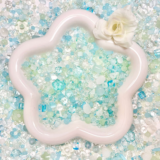 ♥【6.18新作】♥A1243 ガラス越しの夏 高品質天然石ガラスチビビーズミックス