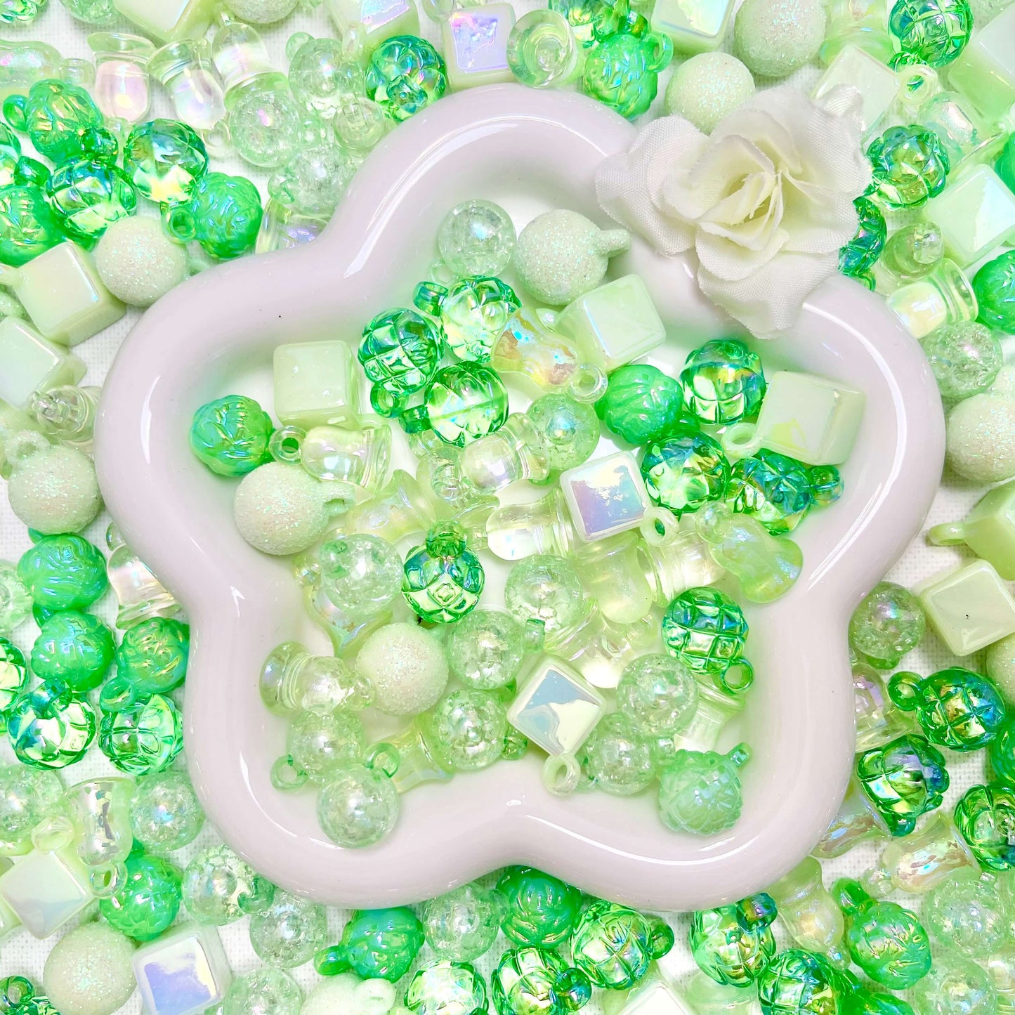 ♥【買一得一6.18新作】♥A1240 駄菓子屋コレクション 夜光リース用かん付きビーズミックス
