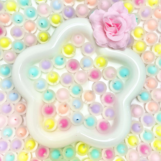♥【お買い得6.25新作】♥A1256 ふんわりマーブルアクリルビーズミックス