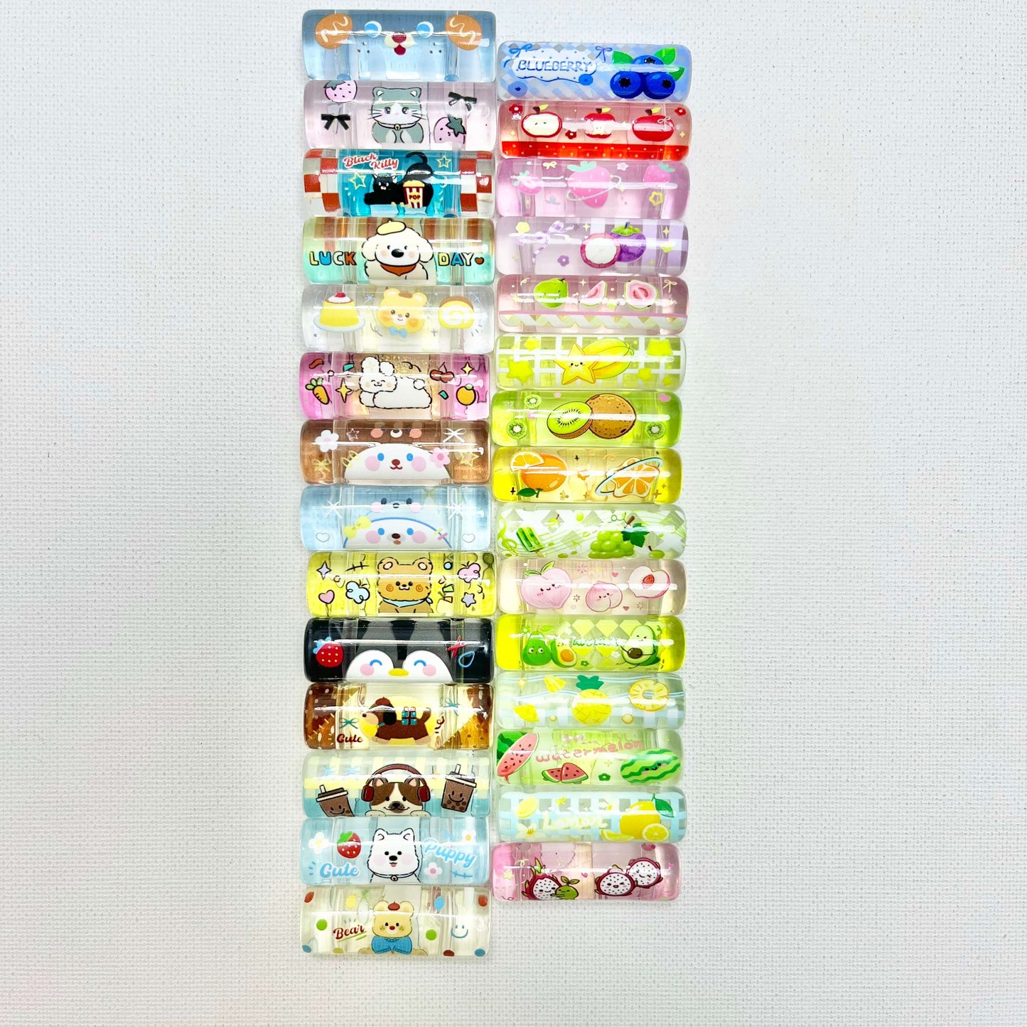 ♥【7.08新作】♥A1270 ころんと4つ穴円柱ビーズ DIYパーツ