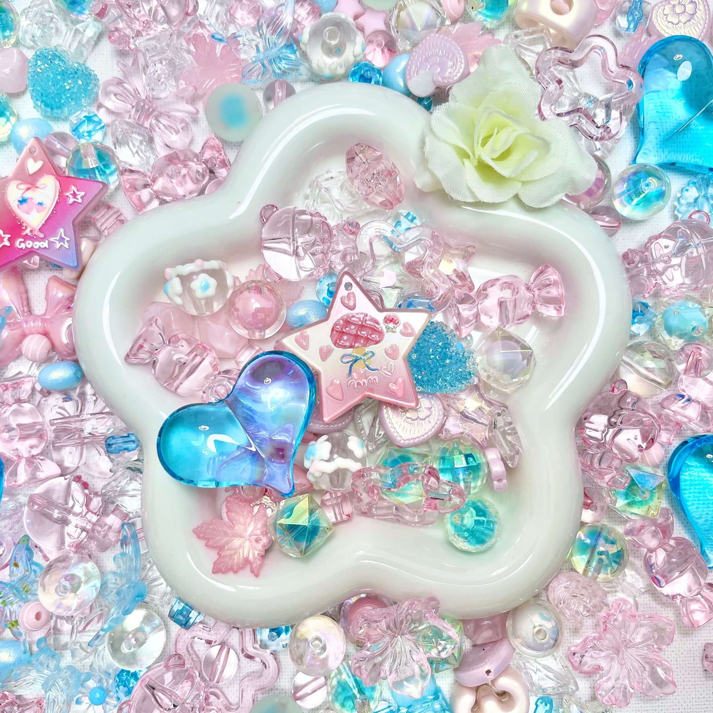 ♥【7.08新作】♥A1271 あまい夏色パレットストラップ用アクリルビーズミックス