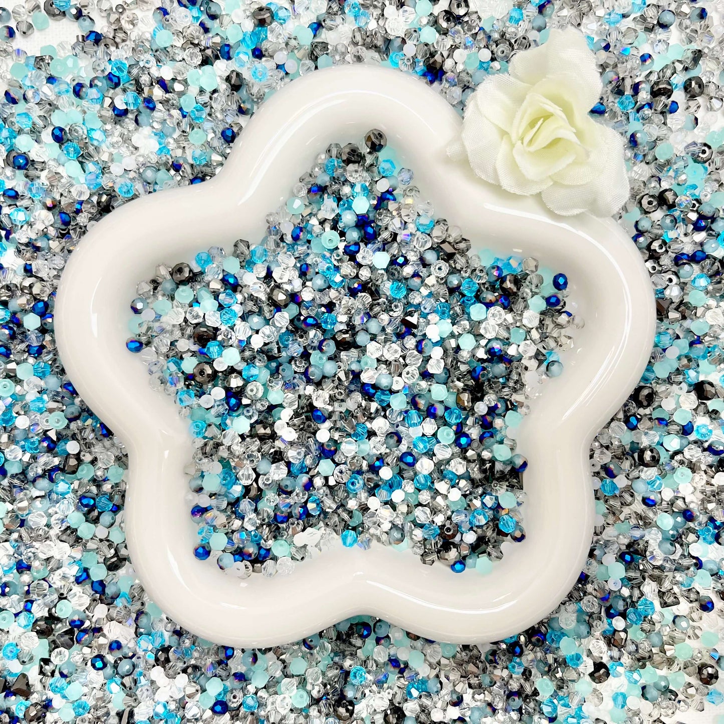 ♥【7.10新作】♥A1280 蒼雨のかけら 高品質ガラスチビビーズミックス