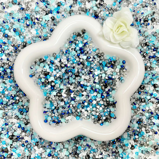 ♥【7.10新作】♥A1280 蒼雨のかけら 高品質ガラスチビビーズミックス