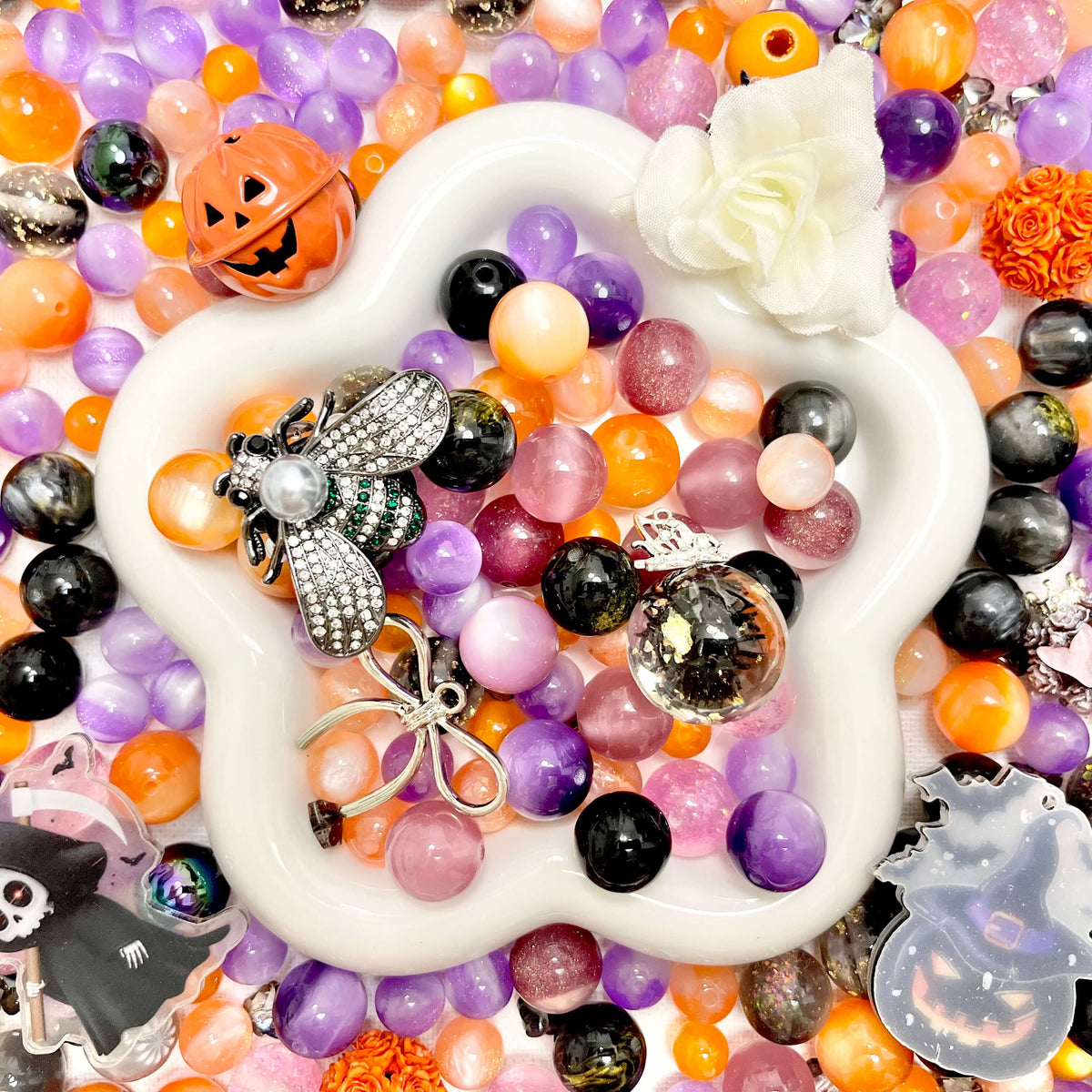♥【9.25新作10%OFF】♥A1338 魔女のいたずら宝箱 ストラップ用樹脂ビーズミックス