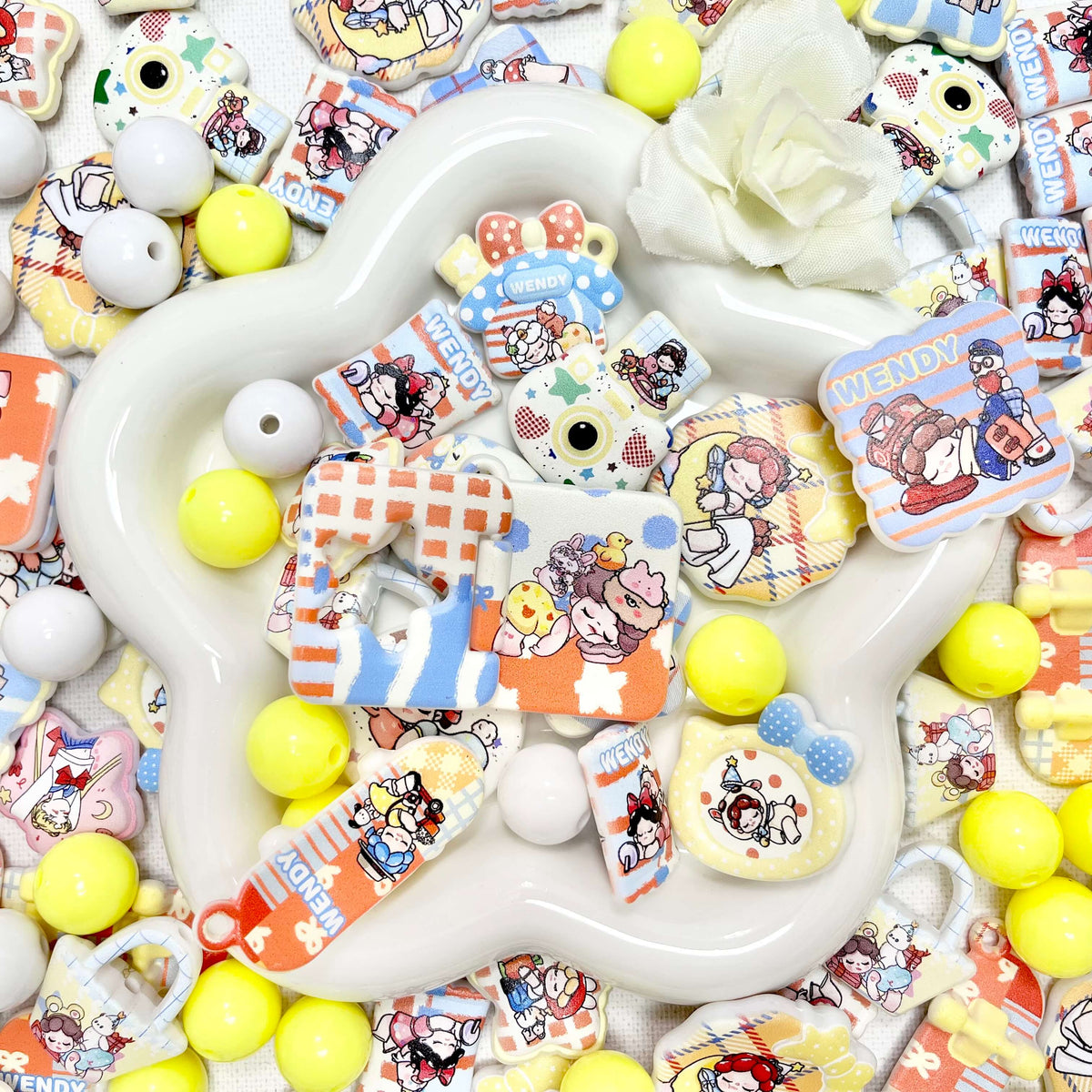 ♥【9.30新作お得な特別価格】♥ A1348 SPちゃんのごきげんコレクション ストラップ用アクリルビーズミックス