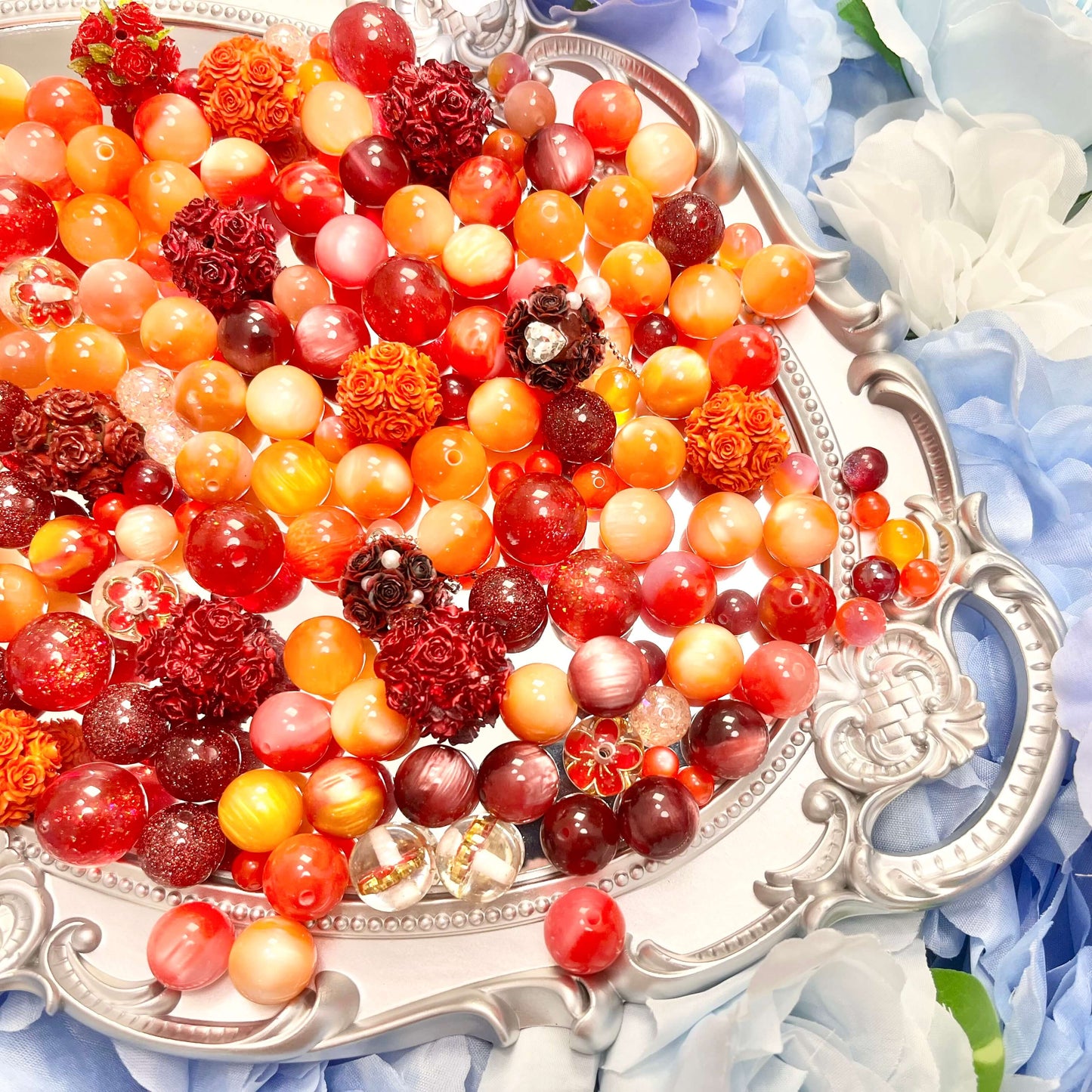 ♥【6.03新作10%OFF】♥A1215 紅葉のワルツ ストラップ用レジン樹脂ビーズ ミックス